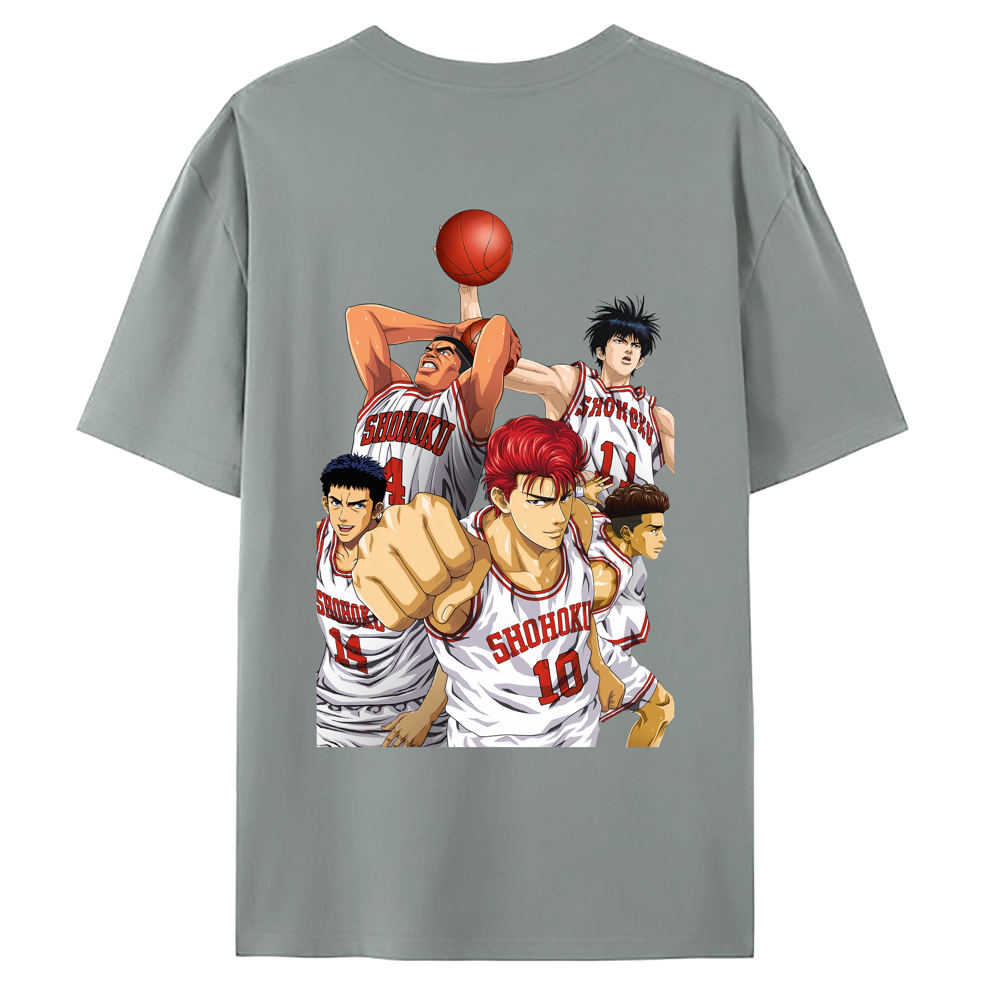 （画像用） SLAM DUNK／スラムダンク 綿100％ メンズ半袖Tシャツ（バックプリント） 通気性